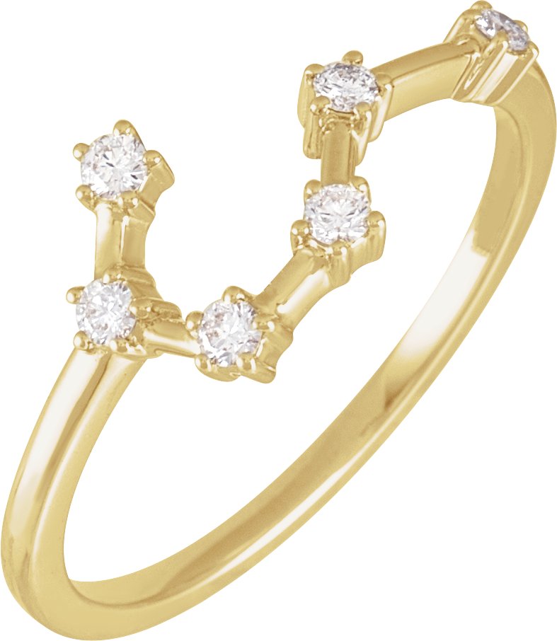 14K Yellow 0.17 CTW Natural Diamond Taurus Constellation Ring Ref 19353208