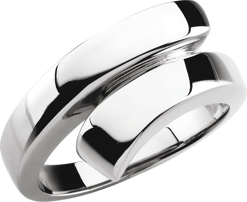 14K White Bypass Ring 