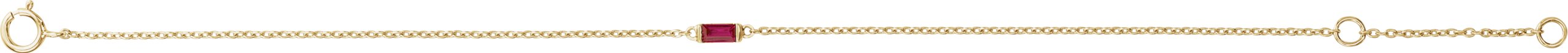 14K Yellow Straight Baguette Natural Ruby 6.50 to 7.50 inch Bracelet Ref 19065741