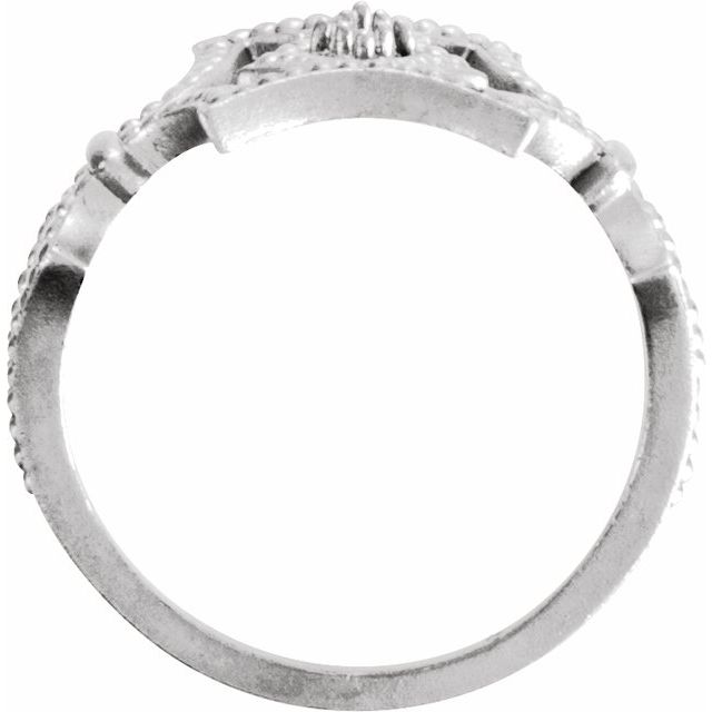 Sterling Silver .08 CTW Diamond Granulated Ring