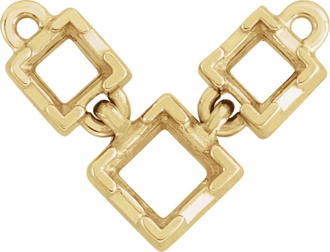 Square Three-Stone Necklace Center