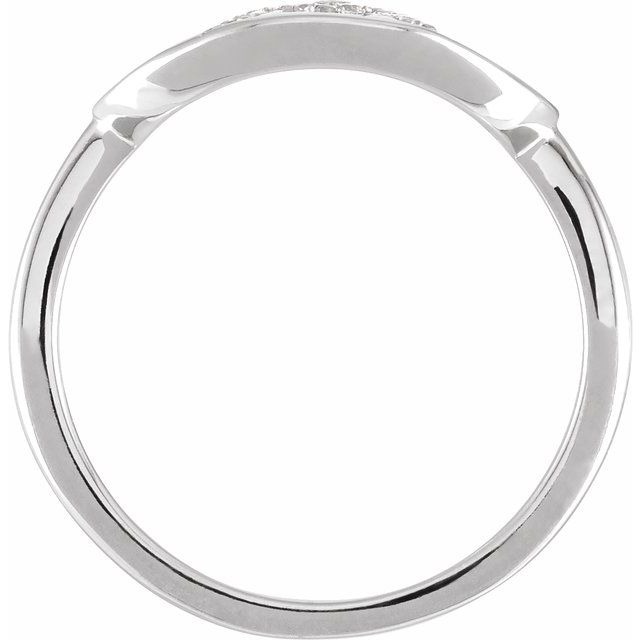 14K White Initial A 1/10 CTW Diamond Ring
