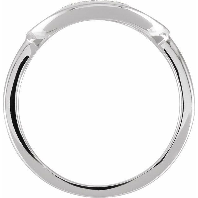 14K White .08 CTW Natural Diamond Initial C Ring
