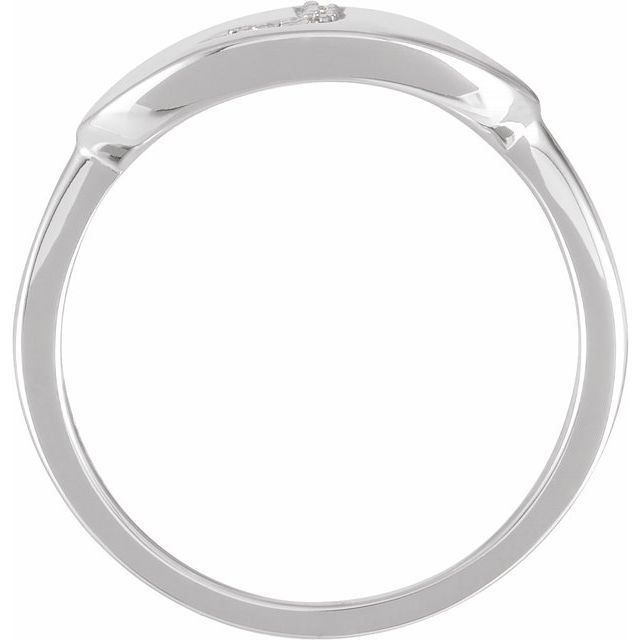 14K White .05 CTW Natural Diamond Initial J Ring