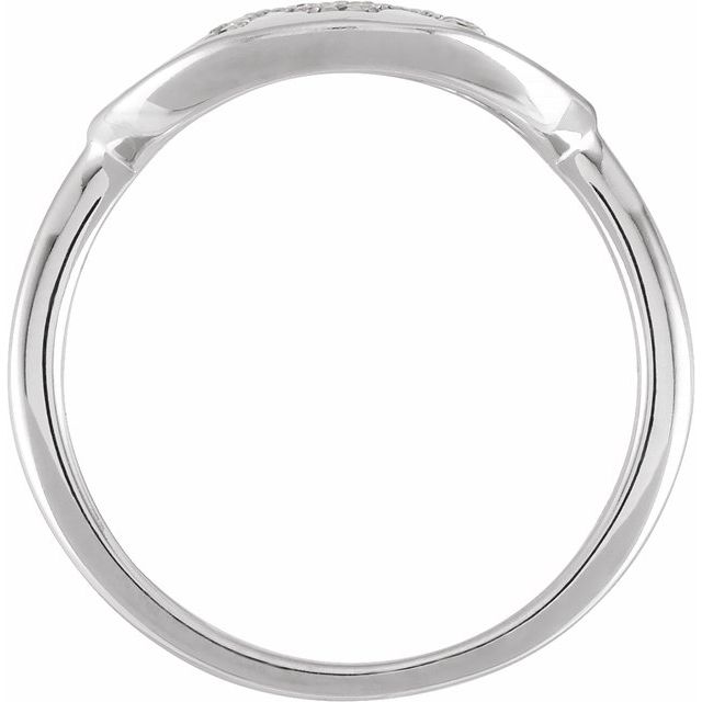 14K White 1/8 CTW Natural Diamond Initial M Ring