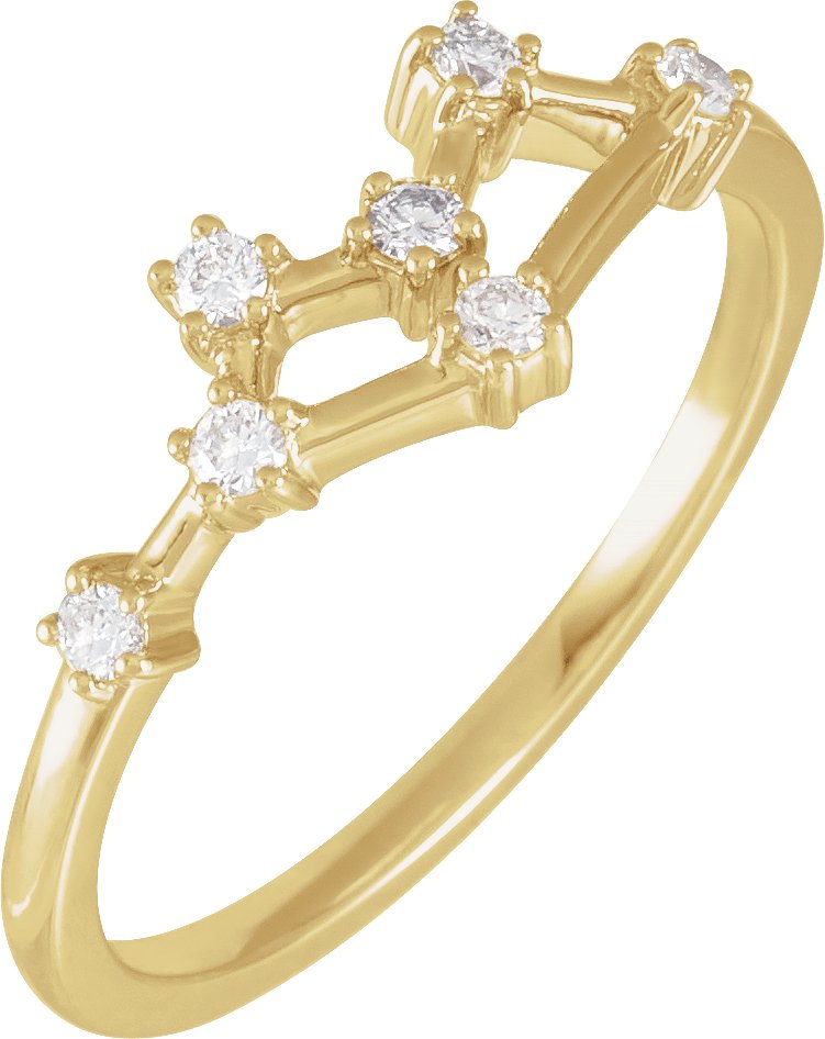 14K Yellow 0.17 CTW Natural Diamond Gemini Constellation Ring Ref 19353196