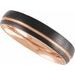 18K Rose Gold PVD & Black PVD Tungsten 5 mm Size 10 Grooved Band