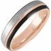 18K Rose Gold PVD & Black PVD Tungsten 5 mm Grooved Band Size 10