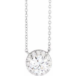 14K White 1 CTW Lab-Grown Diamond French-Set 16-18" Necklace