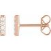 14K Rose 1/8 CTW Natural Diamond Bar Earrings