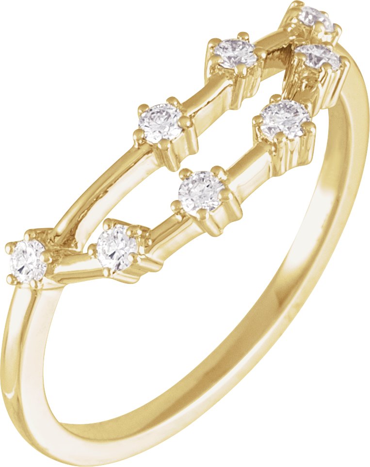 14K Yellow 0.20 CTW Natural Diamond Capricorn Constellation Ring Ref 19353220