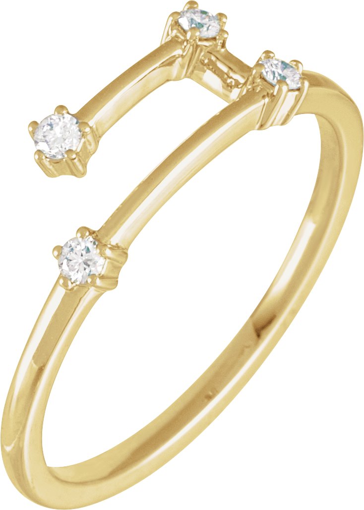 14K Yellow 0.10 CTW Natural Diamond Aries Constellation Ring Ref 19353229