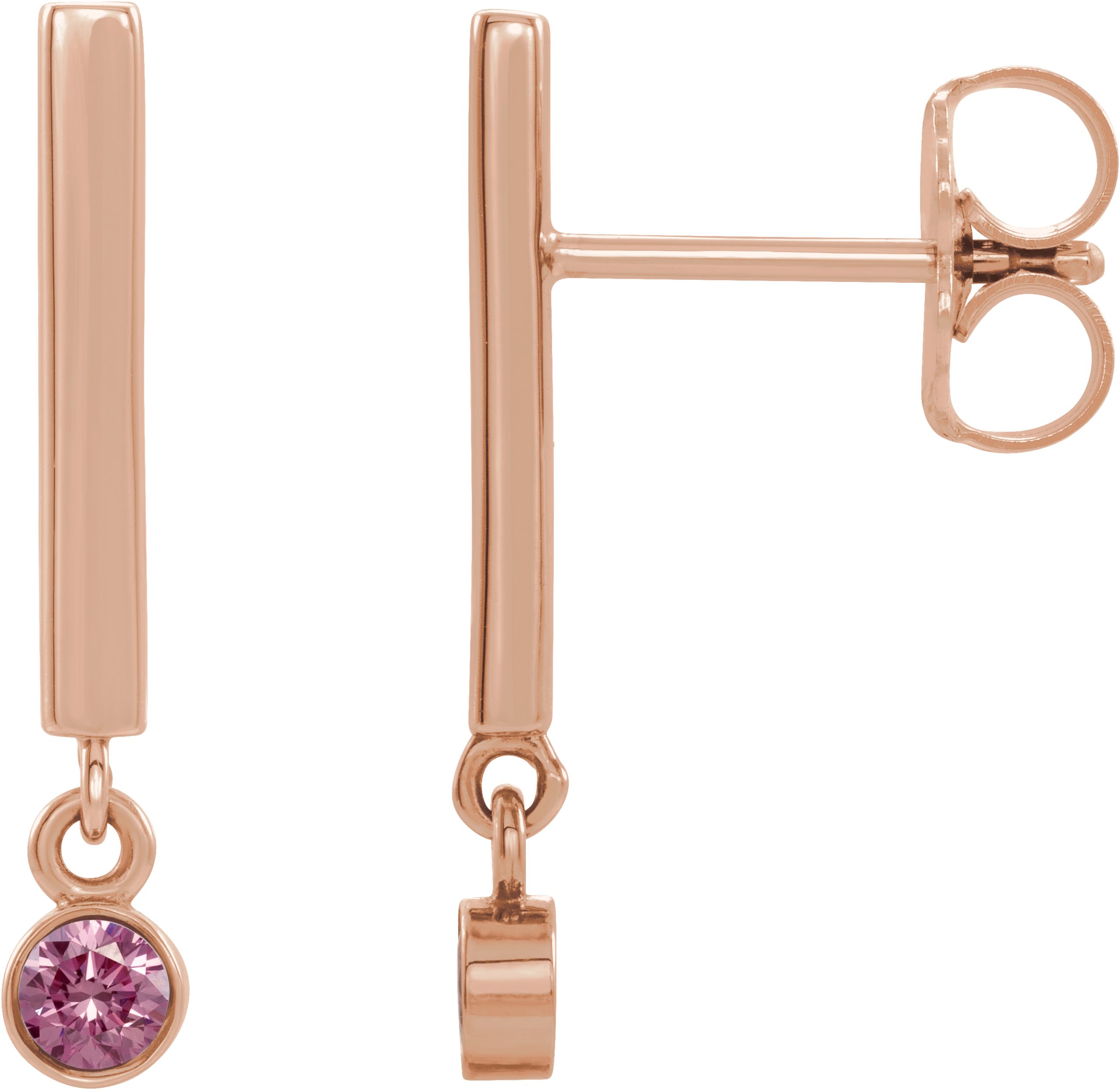 Bezel-Set Bar Earrings