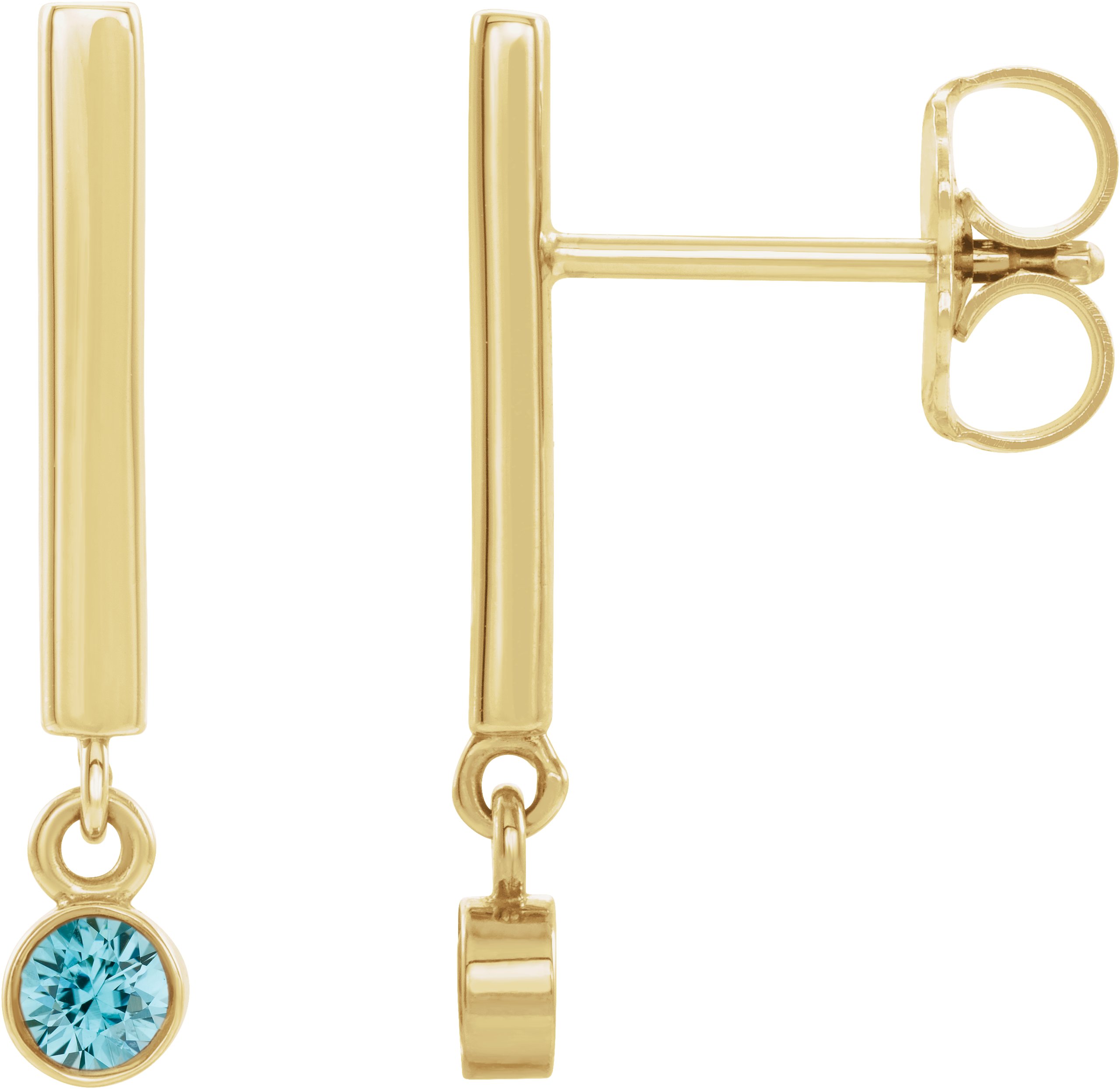 Bezel-Set Bar Earrings