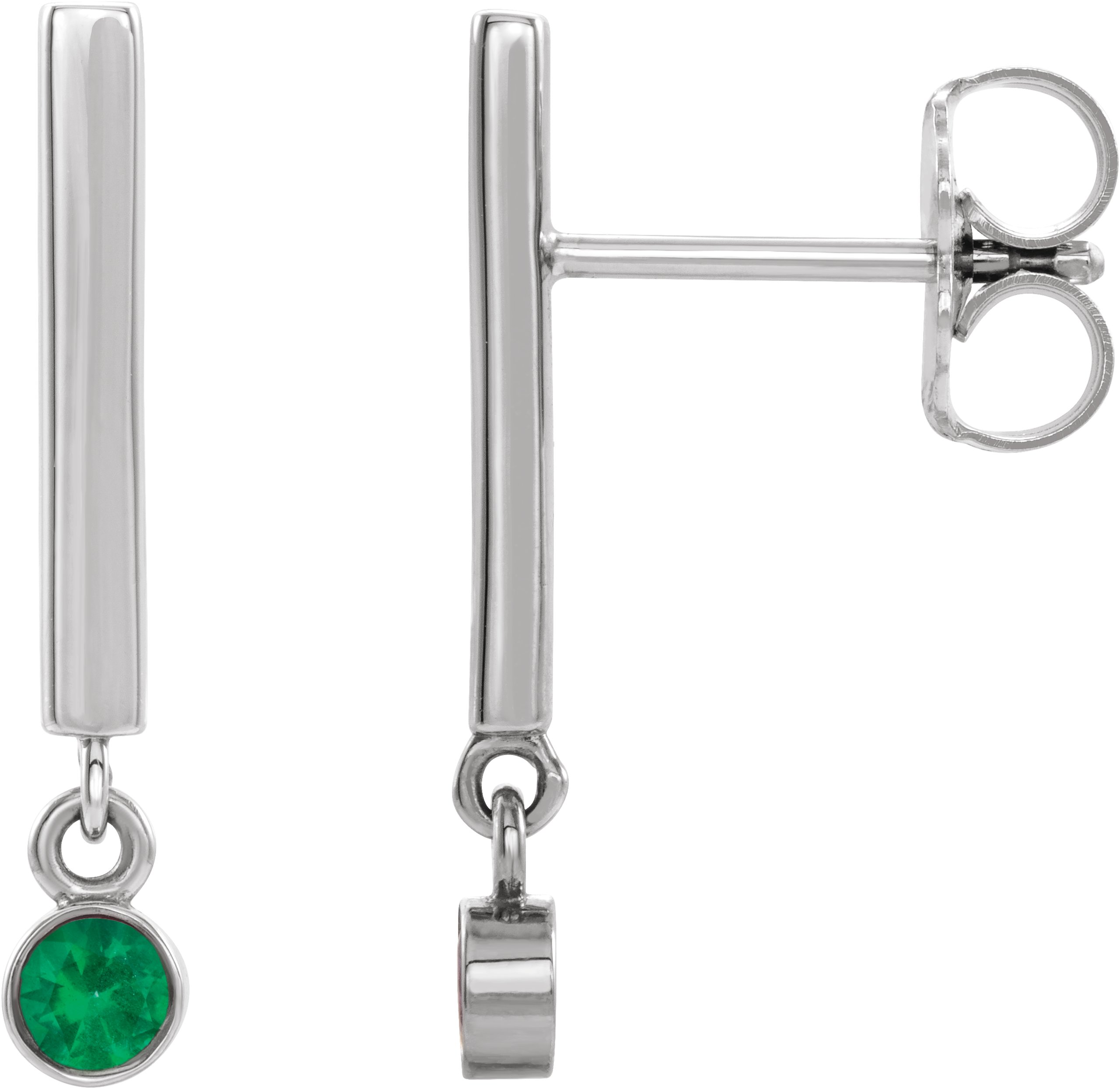 Bezel-Set Bar Earrings