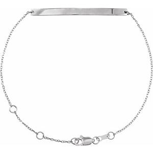 Sterling Silver Engravable Skinny Bar 6 1/2-7 1/2" Bracelet