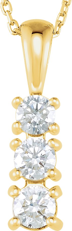14K Yellow 1/2 CTW Natural Diamond Graduated 18 Necklace