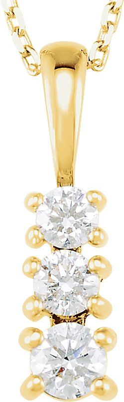 14K White 1/3 CTW Natural Diamond Graduated 18