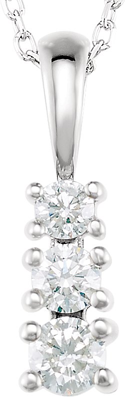 14K White 1/3 CTW Natural Diamond Graduated 18 Necklace