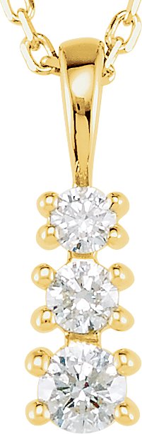 14K Yellow 1/6 CTW Natural Diamond Graduated 18" Necklace