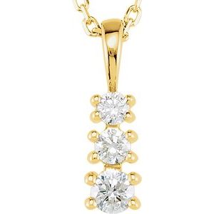14K Yellow 1/6 CTW Natural Diamond Graduated 18" Necklace