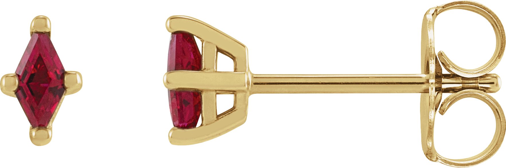 14K Yellow 4x2 mm Lab-Grown Ruby Earrings