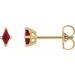 14K Yellow 4x2 mm Lab-Grown Ruby Earrings
