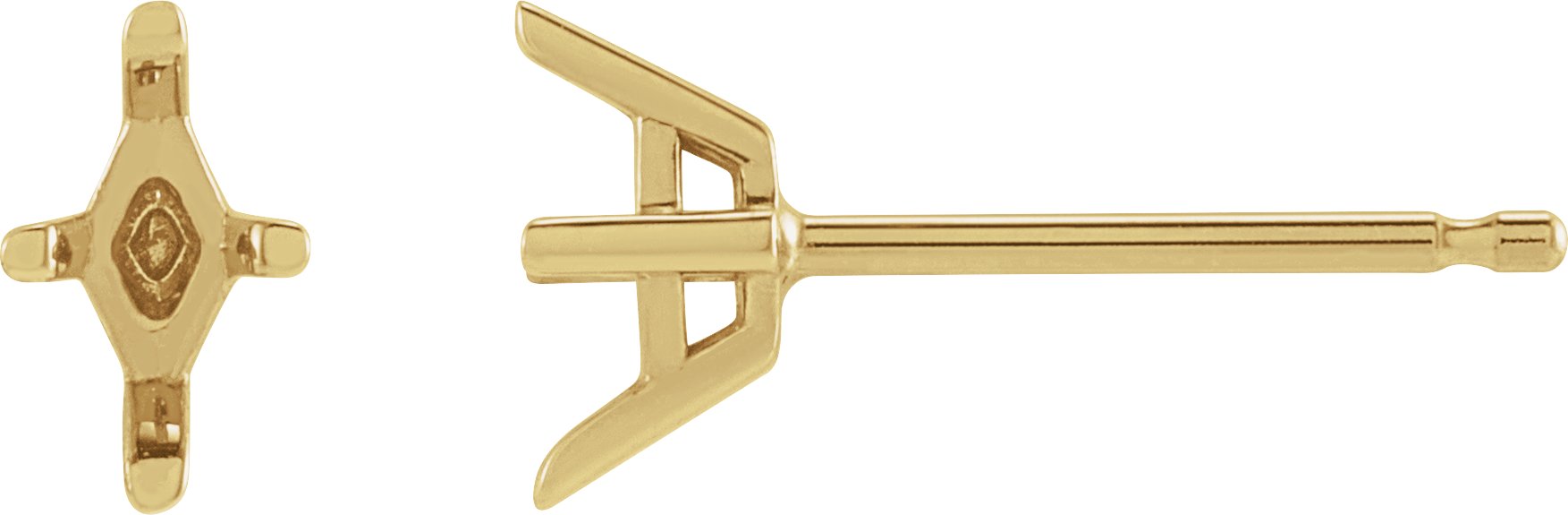 Lozenge 4-Prong Stud Earrings