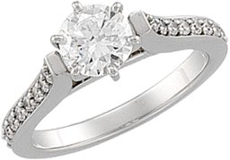 14K White 1.33 CTW Diamond Engagement Ring Ref 2403917