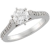 14K White 1 1/3 CTW Diamond Engagement Ring
