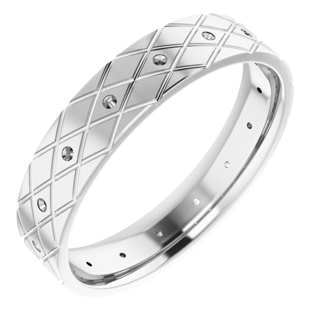 Accented Grooved Rhombus Pattern Flat Band