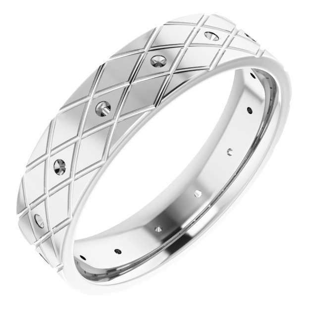 Accented Grooved Rhombus Pattern Flat Band
