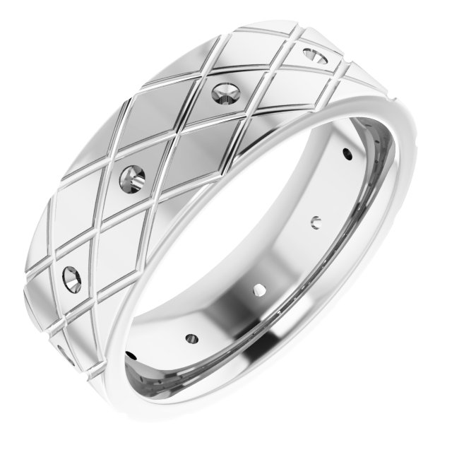 Accented Grooved Rhombus Pattern Flat Band