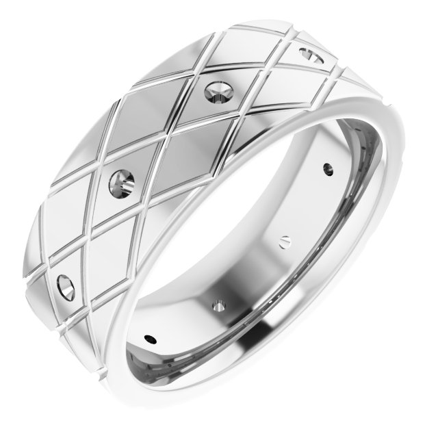 Accented Grooved Rhombus Pattern Flat Band