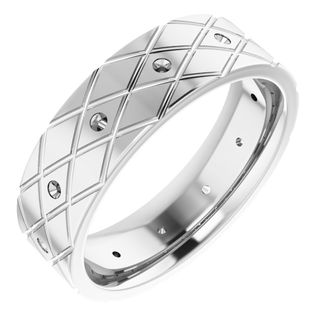 Accented Grooved Rhombus Pattern Flat Band