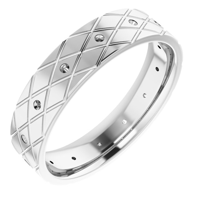 Accented Grooved Rhombus Pattern Flat Band