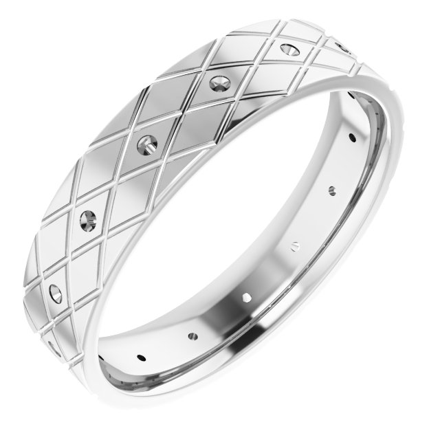 Accented Grooved Rhombus Pattern Flat Band
