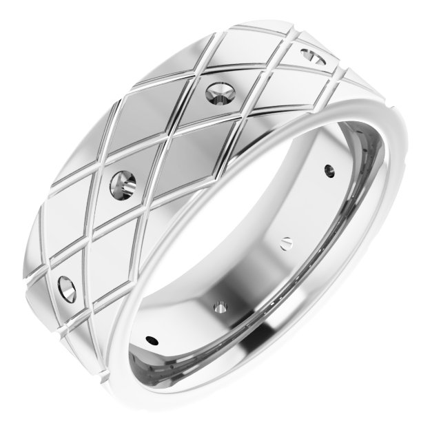 Accented Grooved Rhombus Pattern Flat Band