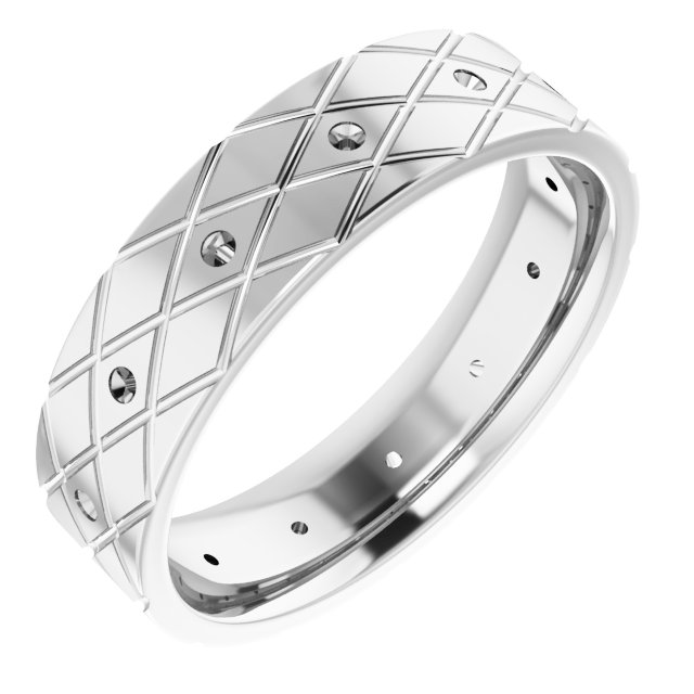Accented Grooved Rhombus Pattern Flat Band