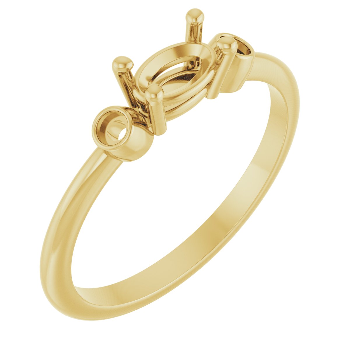 Oval 4-Prong Accented Ring