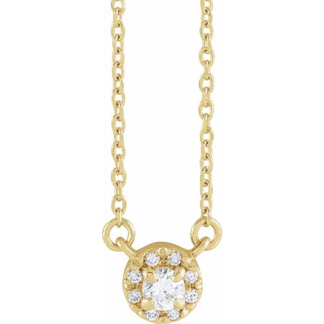 14K Yellow 1/8 CTW Natural Diamond 16" Necklace