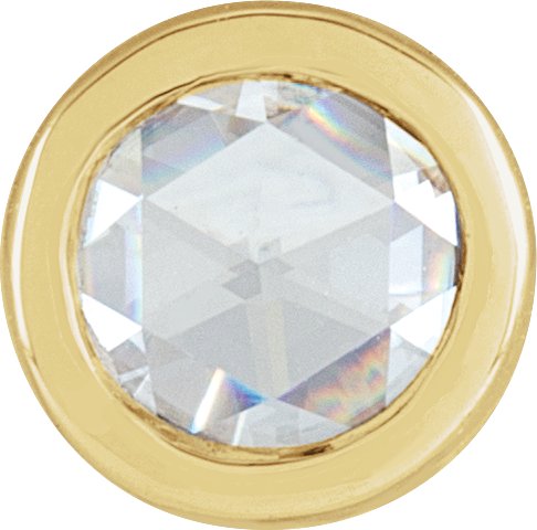 14K Yellow 1/6 CT Rose-Cut Natural Diamond Bezel-Set  Pendant