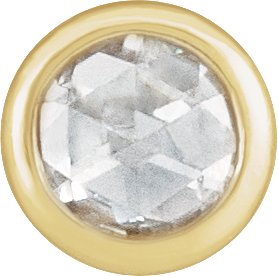 14K Yellow .06 CT Rose-Cut Natural Diamond Bezel-Set Pendant