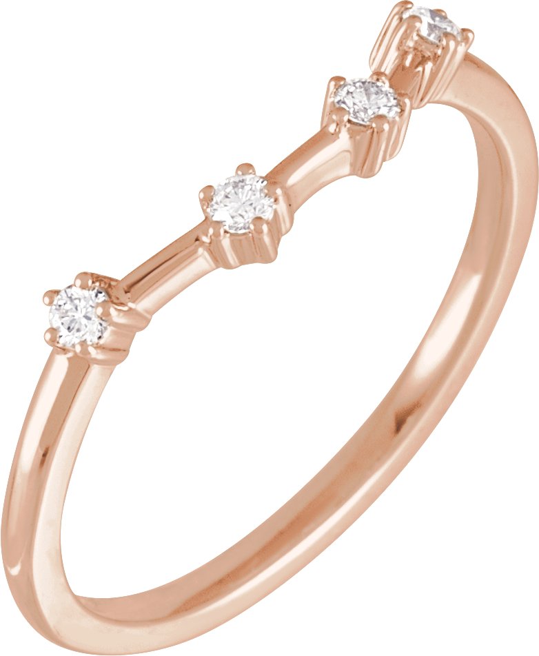 14K Rose 1/10 CTW Natural Diamond Aquarius Constellation Ring