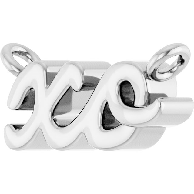 Sterling Silver Script XO 18 Necklace