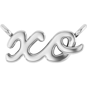 Sterling Silver Script "XO" 16" Necklace