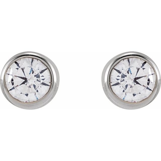14K White 3 mm Round 1/5 CTW Lab-Grown Diamond Earrings