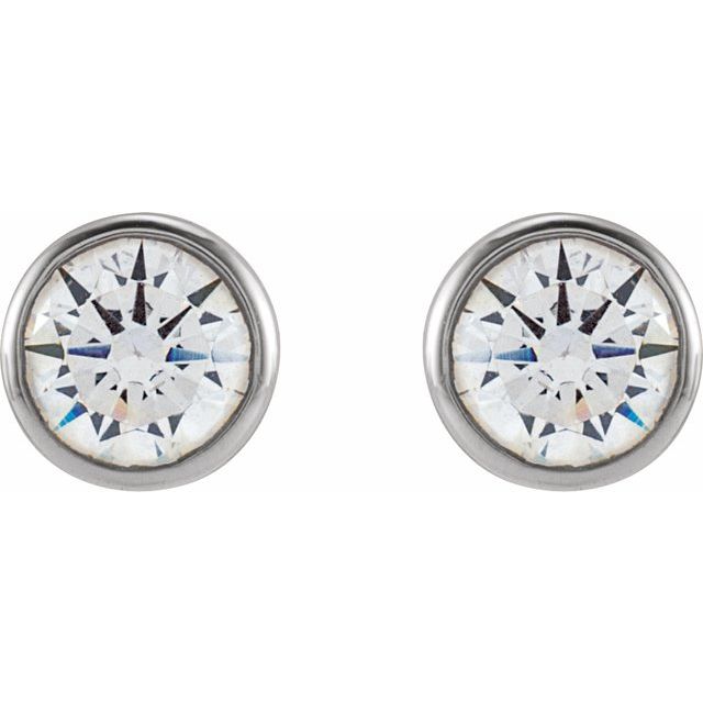 14K White 4 mm Round 1/2 CTW Lab-Grown Diamond Earrings