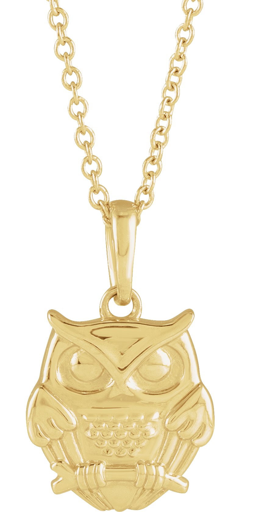 14K Yellow Owl 16-18" Necklace