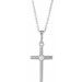 Sterling Silver .06 CT Natural Diamond Cross 16-18